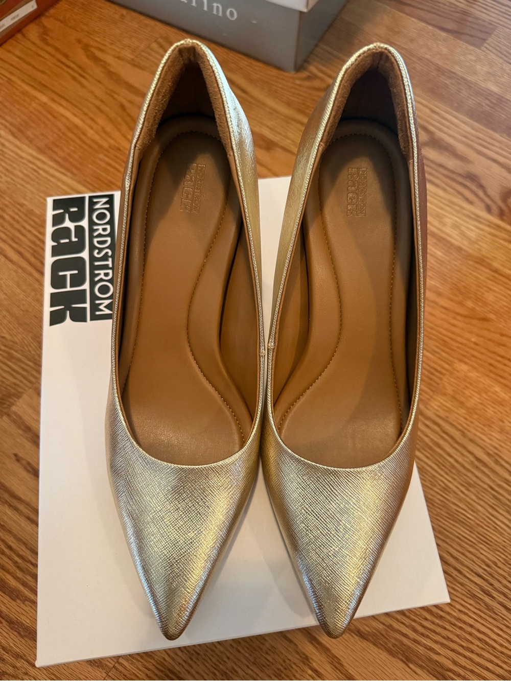 Nordstrom Metallic Gold Pointed-Toe Pumps